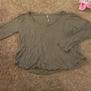 Brown Long sleeves crop top